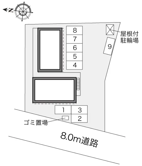 ★手数料０円★札幌市北区拓北二条２丁目　月極駐車場（LP）